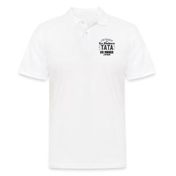 C'est moi qui ai la meilleure tata du monde - Polo Homme - blanc - Devant - Kai (181cm)