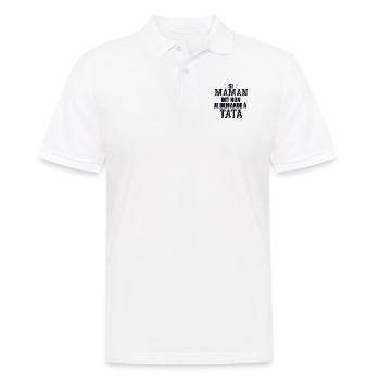 Si Maman Dit Non Je Demande à Tata Cadeau Enfant - Polo Homme - blanc - Devant - Kai (181cm)
