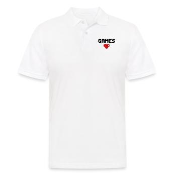 Games Herz Gamer - Männer Poloshirt - Weiß - Vorne - Kai (181cm)