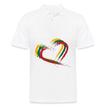 Herz Bürste Flagge Litauens - Männer Poloshirt - Weiß - Vorne - Kai (181cm)