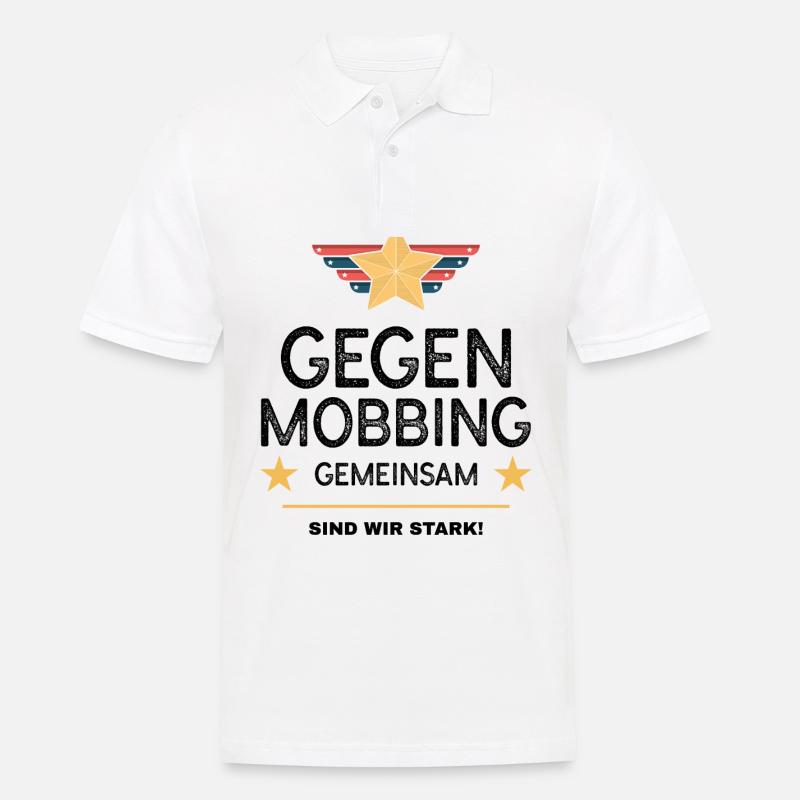 Gegen Mobbing Mobbing Gemeinsam - Männer Poloshirt - Weiß