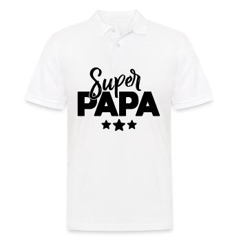 super papa geburtstag vatertag - Männer Poloshirt - Weiß - Vorne - Kai (181cm)