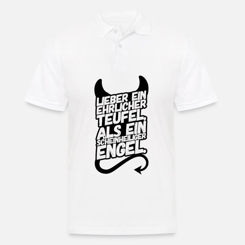 Teufel Spruch - Männer Poloshirt - Weiß