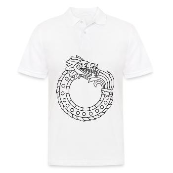 Quetzalcoatl Ouroboros Vieux Serpent Aztèque Ma - Polo Homme - blanc - Devant - Kai (181cm)