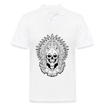 Aztèque Eagle Warrior Mayan Skull Inca - Polo Homme - blanc - Devant - Kai (181cm)