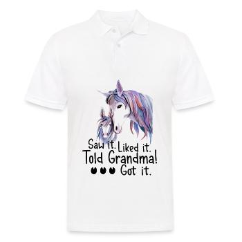 Granddaughter Saw It Liked It Told Grandma Got It - Männer Poloshirt - Weiß - Vorne - Kai (181cm)