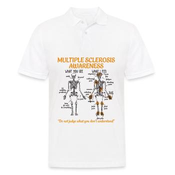 Multiple Sclerosis Awareness - Men's Polo Shirt - white - Front - Kai (181cm)