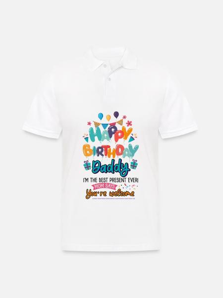Happy Birthday Daddy Baby Bodysuit - Men's Polo Shirt - white