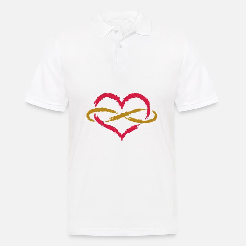 Herz Unendlich Endlos - Männer Poloshirt - Weiß