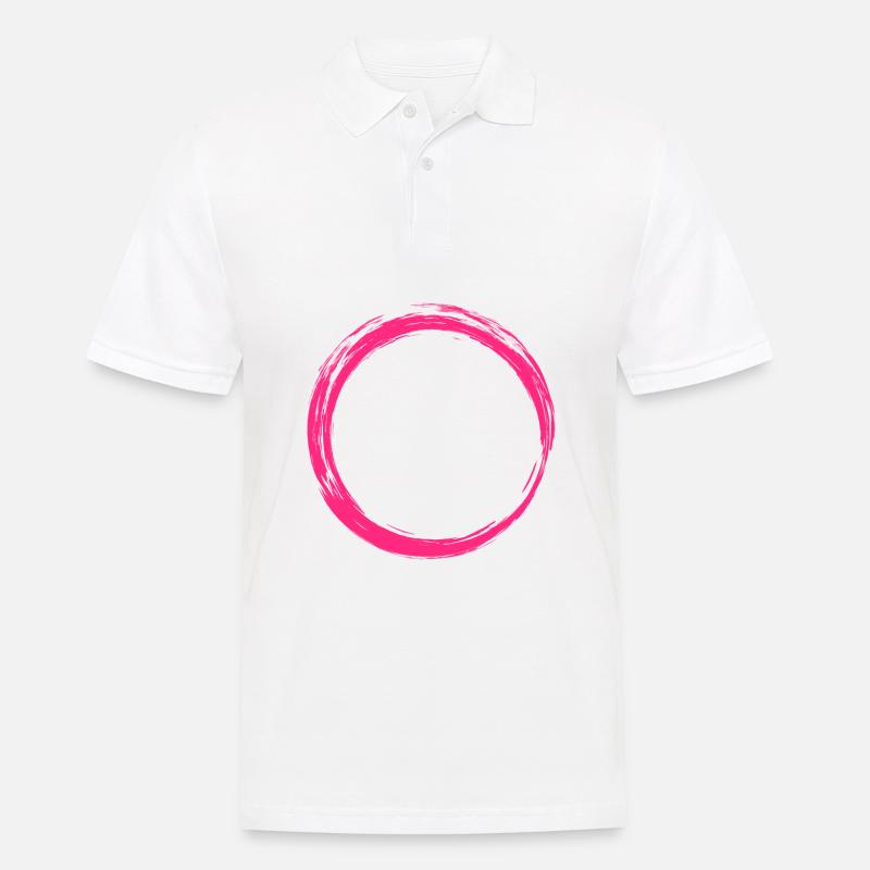 Kreis Symbol Design Rosa - Männer Poloshirt - Weiß