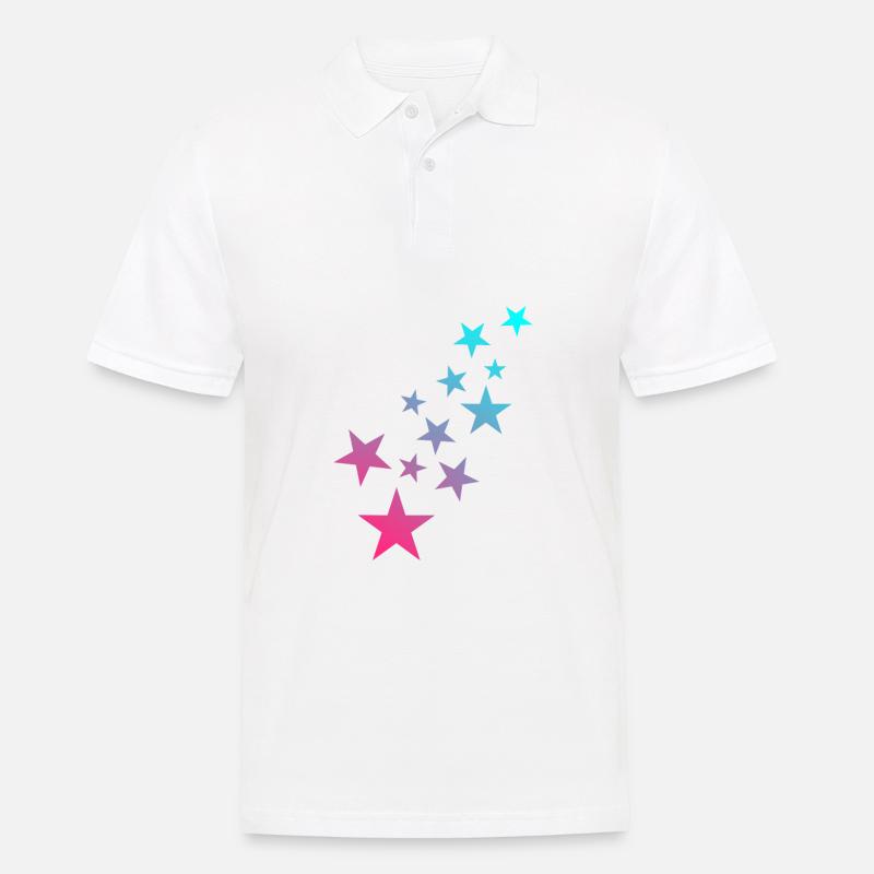 Stern Symbol Sternchen Muster - Männer Poloshirt - Weiß