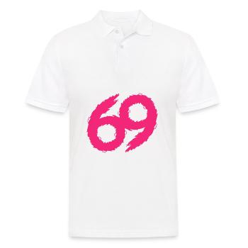 69 number pink icon - Men's Polo Shirt - white - Front - Kai (181cm)