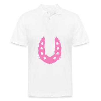 Hufeisen Symbol Pferd - Männer Poloshirt - Weiß - Vorne - Kai (181cm)