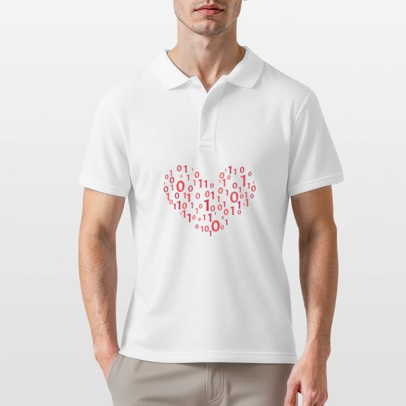 Code de cœur informatique Codage Polo Homme