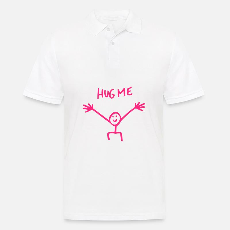 Umarme mich Umarmung Strichmännchen Geschenk - Männer Poloshirt - Weiß