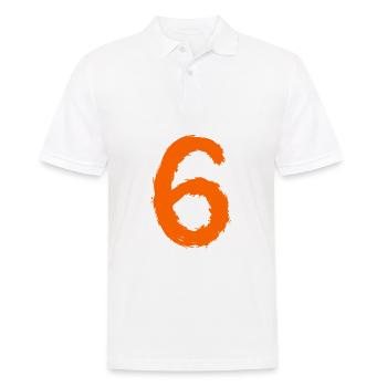 Zahl 6 Nummer Sechs 6. Geburtstag Geschenk - Männer Poloshirt - Weiß - Vorne - Kai (181cm)