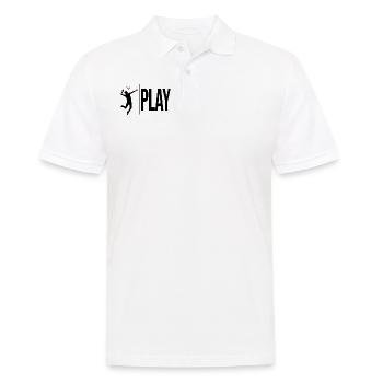 Funny Play Volleyball - - Männer Poloshirt - Weiß - Vorne - Kai (181cm)