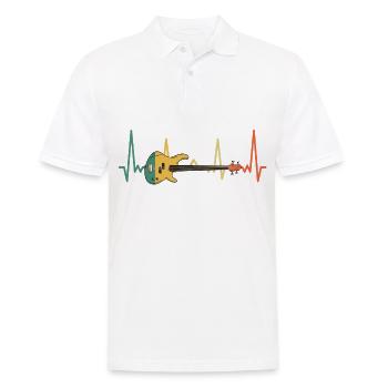 Bass Guitar Heartbeat - Gift for Bassists - Men's Polo Shirt - white - Front - Kai (181cm)