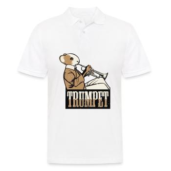 Trumpet pet hamster trumpet gift idea - Men's Polo Shirt - white - Front - Kai (181cm)