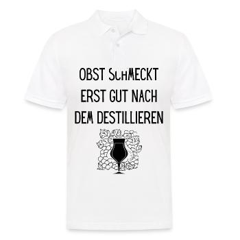 OBST DESTILLIEREN DESTILLATEUR GESCHENK SCHNAPS - Männer Poloshirt - Weiß - Vorne - Kai (181cm)