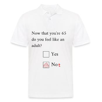 Funny 65th Birthday Birthday Celebrant Happy Bday - Men's Polo Shirt - white - Front - Kai (181cm)