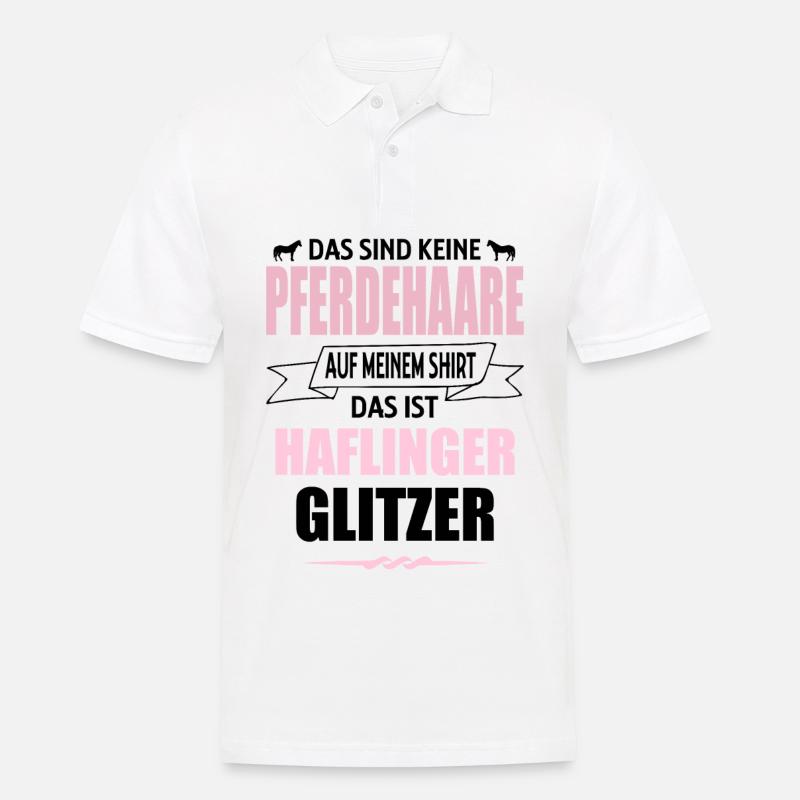 Pferde Pferd Haflinger Reiter Geschenk - Männer Poloshirt - Weiß