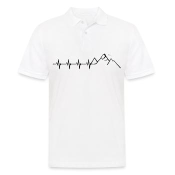 ECG de battement de coeur de montagnes - Polo Homme - blanc - Devant - Kai (181cm)