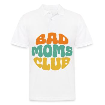 Bad Moms Club Retro Logo Circle - Men's Polo Shirt - white - Front - Kai (181cm)