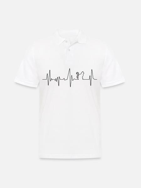 Katze Herzschlag - Männer Poloshirt - Weiß