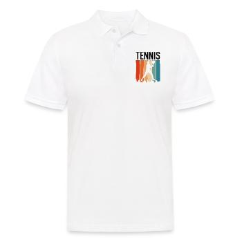 Joueur de tennis rétro tennis vintage - Polo Homme - blanc - Devant - Kai (181cm)