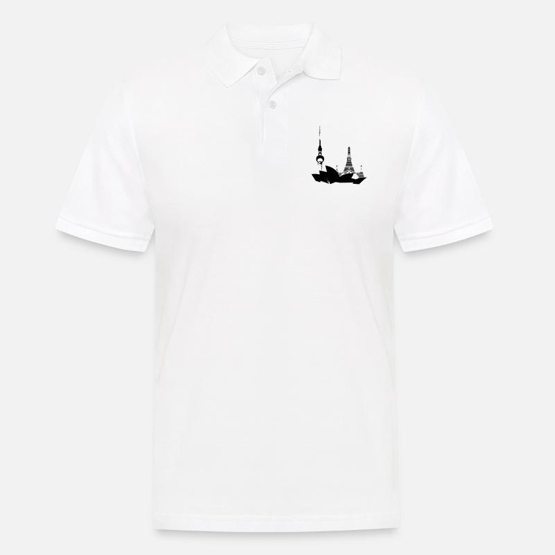 Skyline - Männer Poloshirt - Weiß
