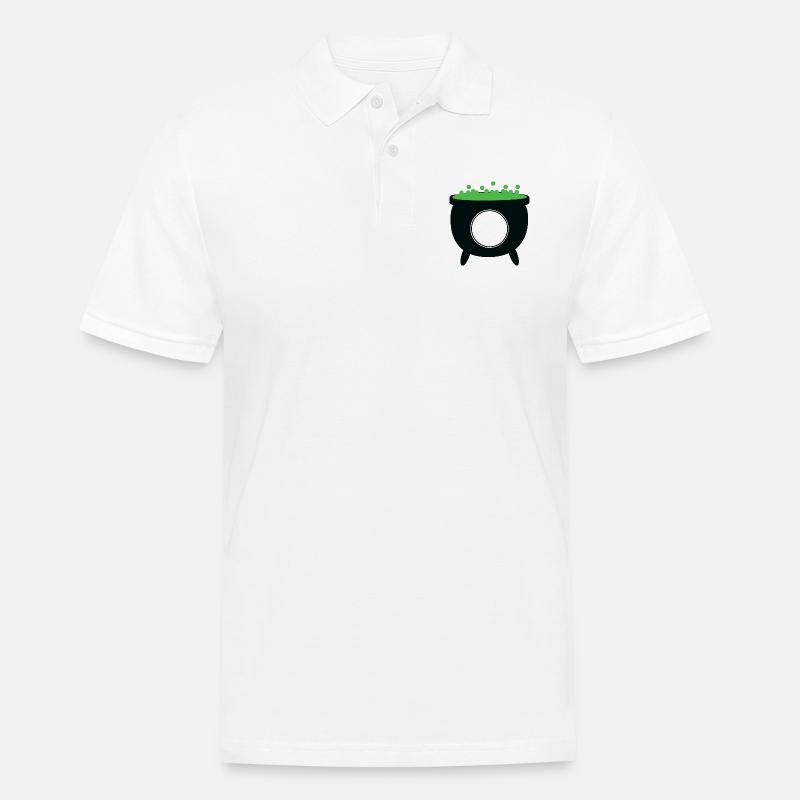 Witches Cauldron Monogramm - Männer Poloshirt - Weiß