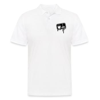 putzen_grunge_icon_1 - Männer Poloshirt - Weiß - Vorne - Kai (181cm)