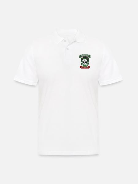 Steirisch bis ins Mark: Cooles Design - Männer Poloshirt - Weiß