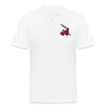 Feuerwehrauto (c) - Fire Truck - Männer Poloshirt - Weiß - Vorne - Kai (181cm)