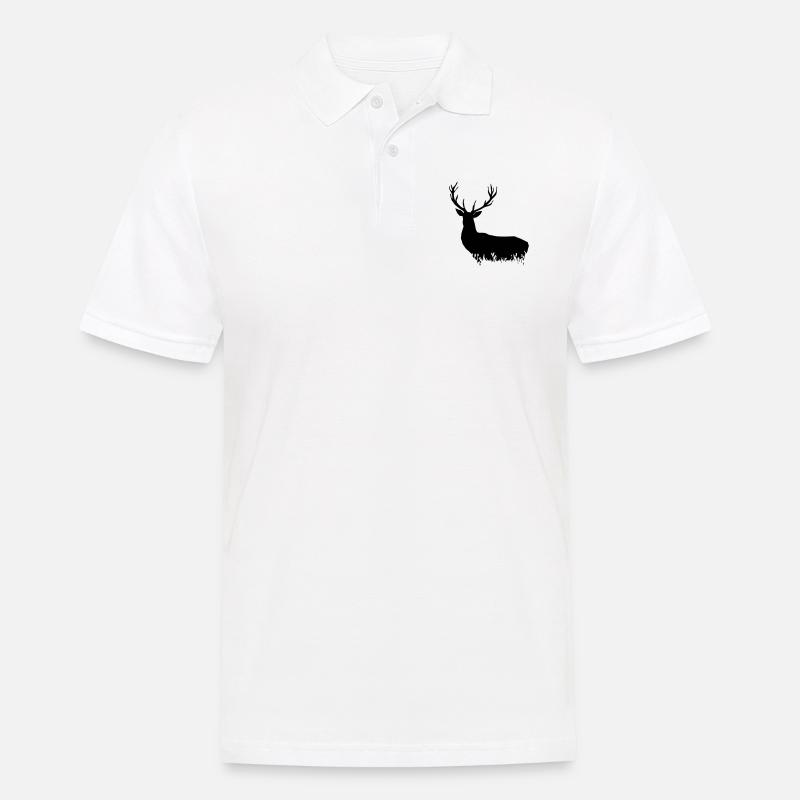 Deer - Hirsch - Männer Poloshirt - Weiß
