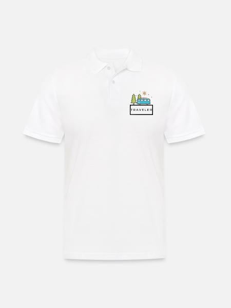 Traveler / Reisender - Männer Poloshirt - Weiß
