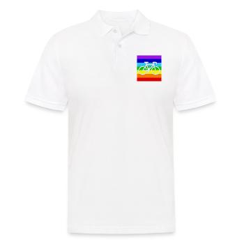 WHITE BICYCLE on a PEACE RAINBOW FLAG - Männer Poloshirt - Weiß - Vorne - Kai (181cm)
