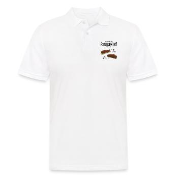 Schokocreme mit Butter oder ohne - Psychotest - Männer Poloshirt - Weiß - Vorne - Kai (181cm)
