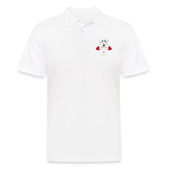 HUND - LIEBE - TIER - TIERLIEB - HERZEN - BABY - Männer Poloshirt - Weiß - Vorne - Kai (181cm)