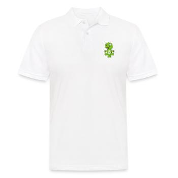 YOGA - PILATES - SCHILDKRÖTE - TIERISCH - TIER - Männer Poloshirt - Weiß - Vorne - Kai (181cm)