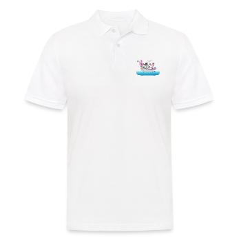 FLAMINGOS - BOOT - SCHIFF - LIEBE - SEEFAHRER - Männer Poloshirt - Weiß - Vorne - Kai (181cm)