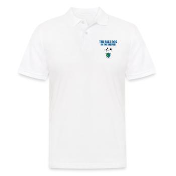THE BEST DOG IN THE WORLD - HUND - WELT - ERDE - Männer Poloshirt - Weiß - Vorne - Kai (181cm)