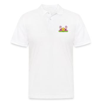 FLAMINGOS - LIEBE - SOMMER - SONNE - SONNENSCHEIN - Männer Poloshirt - Weiß - Vorne - Kai (181cm)