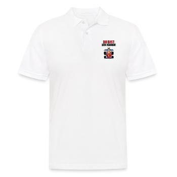 DU BIST DER RENNER! - PFERD - PONY - RENNWAGEN - Männer Poloshirt - Weiß - Vorne - Kai (181cm)