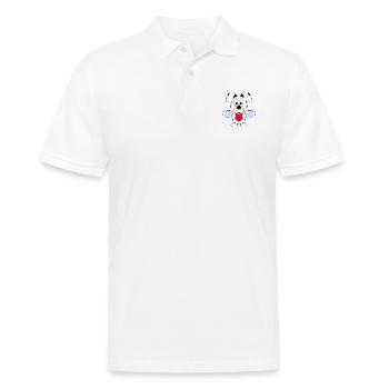 HUND - ENGEL - LIEBE - HIMMEL - TIERISCH - LOVE - Männer Poloshirt - Weiß - Vorne - Kai (181cm)