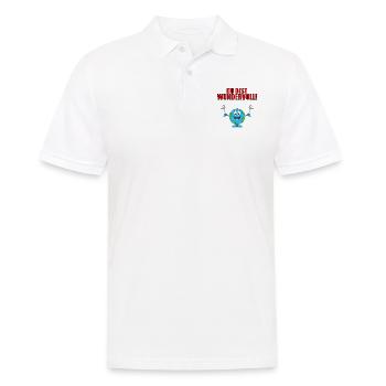DU BIST WUNDERVOLL! - ERDE - WELT - WUNDERKERZEN - Männer Poloshirt - Weiß - Vorne - Kai (181cm)