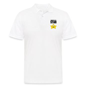 BORN TO BE A STAR - STERN - KIND - BABY - Männer Poloshirt - Weiß - Vorne - Kai (181cm)