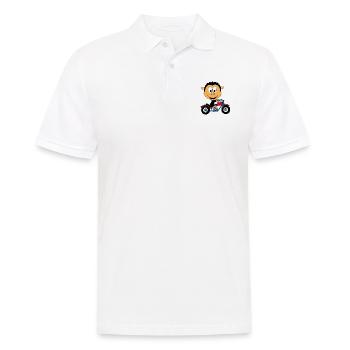 SCHAF - MOTORRAD - BIKER - TIERISCH - TIER - Männer Poloshirt - Weiß - Vorne - Kai (181cm)