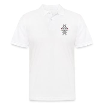 NASHORN - ROSEN - BLUMEN - TIERISCH - Männer Poloshirt - Weiß - Vorne - Kai (181cm)